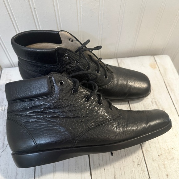Ros Hommerson 7.5N Women’s Black Leather Lace-Up Comfort Ankle Boots #36560 main image 14